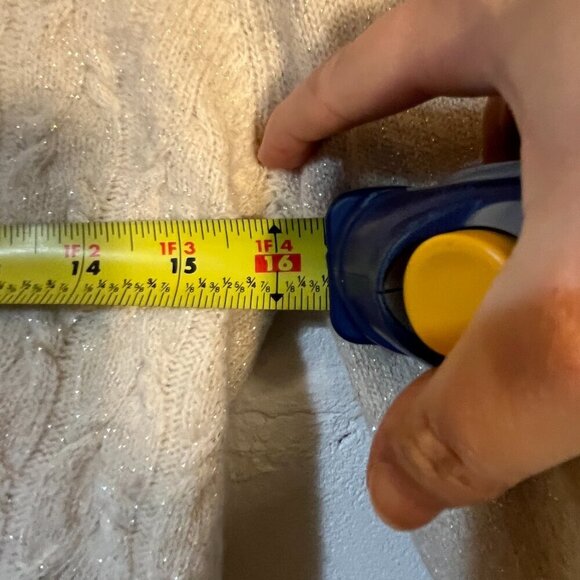 Banana Republic White Sparkle Knit Sweater Italian Yarn Women's M - Picture 7 of 9